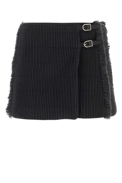 DURAZZI MILANO BLACK STRETCH POLYESTER MINI SKIRT