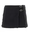 Durazzi Milano Black Stretch Polyester Mini Skirt In Blue