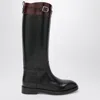 Durazzi Milano Black/burgundy Two-tone Boots In Black