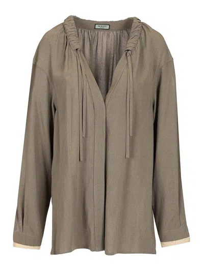 DURAZZI MILANO CHARCOAL GREY BLOUSE