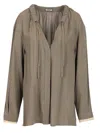 Durazzi Milano Charcoal Grey Blouse Shirts Grey
