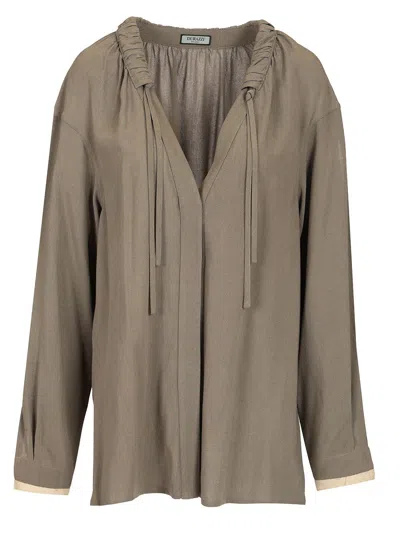 DURAZZI MILANO CHARCOAL GREY BLOUSE SHIRTS GREY
