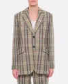Durazzi Milano Tartan Check Single-breasted Jacket In Grey
