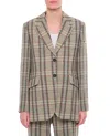 Durazzi Milano Tartan Check Single-breasted Jacket In Grey