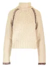 Durazzi Milano Chunky Knit Sweater Knitwear Beige In Beige