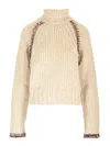 Durazzi Milano Chunky Knit Sweater Knitwear Beige In Sand