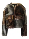 Durazzi Milano Crewneck Fur Coat Jackets Multicolor In Black