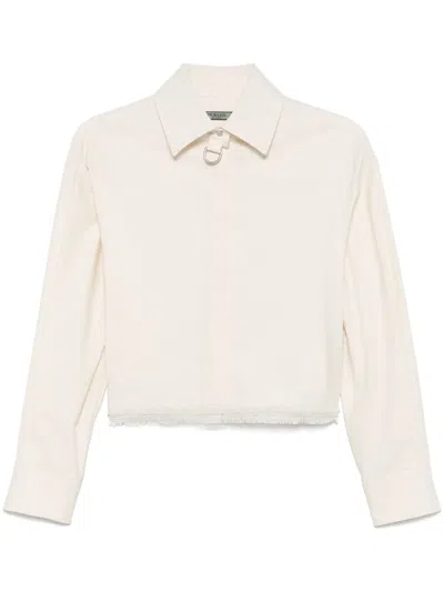 Durazzi Milano Cropped Shirt In Neutrals