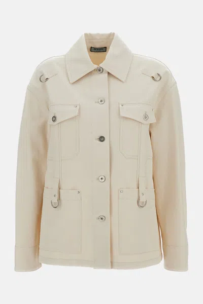 Durazzi Milano Denim Overshirt In Neutral