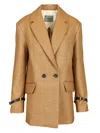 Durazzi Milano Double Breasted Tailored Jacket Jackets Beige