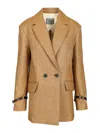 Durazzi Milano Double Breasted Tailored Jacket Jackets Beige In Sand