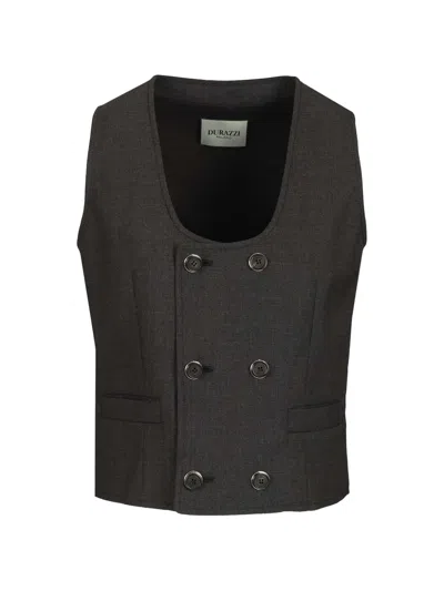 Durazzi Milano Double-breasted Waistcoat In Black