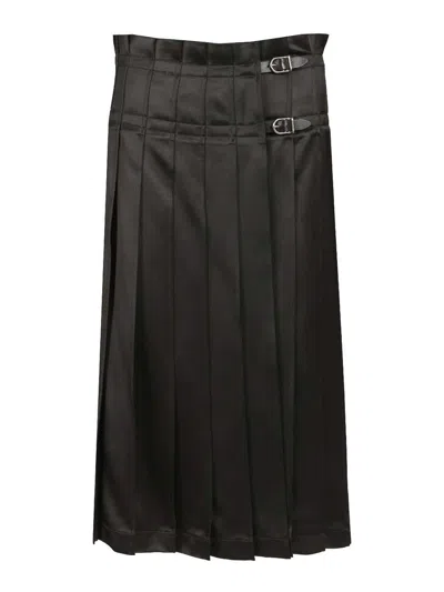 Durazzi Milano Pleated Skirt In Brown