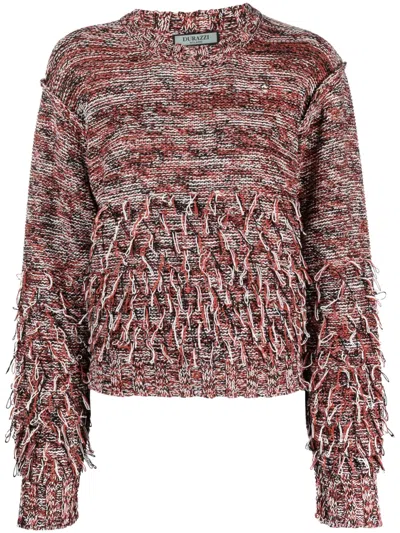 Durazzi Milano Embroidered Cotton Blend Sweater In Multi
