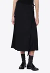 Durazzi Milano Black Virgin Wool Wrap Skirt In Black