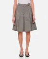Durazzi Milano Pleated High-waist Shorts In Grey
