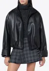 Durazzi Milano Leather Bomber Jacket In Black