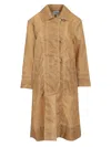 Durazzi Milano Leather Effect Raincoat Coats Beige
