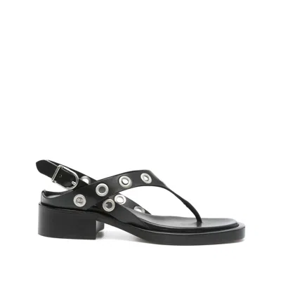 Durazzi Milano Leather Sandals In Black