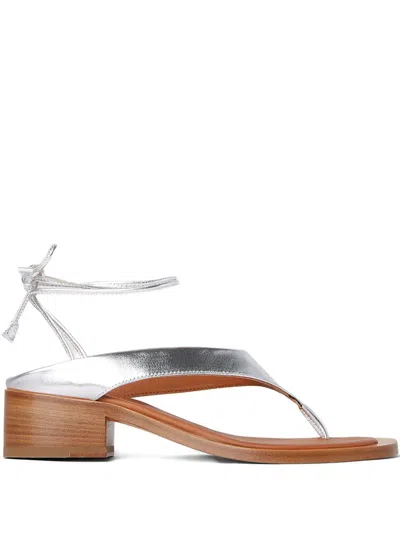 Durazzi Milano Leather Tie-up Sandals In Multi