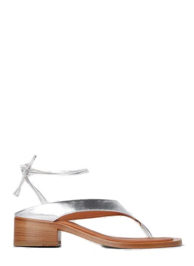 Durazzi Milano Lace Up Sandals In Silver