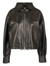 Durazzi Milano Nappa Leather Bomber Jacket Jackets Black In Black