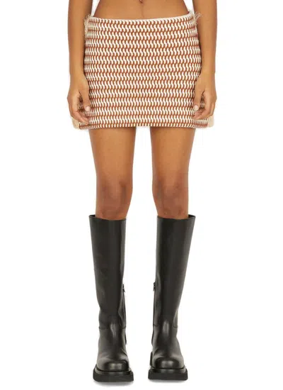 Durazzi Milano Knit Skirt In Orange