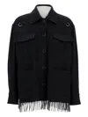 Durazzi Milano Pinstripe Overshirt Coats Grey In Black