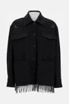 Durazzi Milano Pinstripe Overshirt Coats Grey In Black