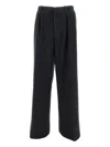 Durazzi Milano Pinstriped Wide-leg Trousers With Tailored Fit In Black