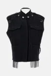 Durazzi Milano Grey Striped Vest In Black