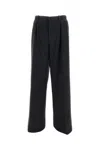 Durazzi Milano Pinstriped Wide-leg Trousers With Tailored Fit In Gray
