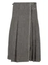 Durazzi Milano Pleated Midi Kilt Skirt Melange Black Skirts Grey In Multi