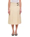 Durazzi Milano Pleated Midi Skirt In Neutrals