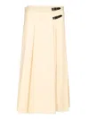 Durazzi Milano Pleated Midi Skirt In White
