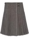 Durazzi Milano Pleated Midi Kilt Skirt Melange Black Skirts Grey In Schwarz