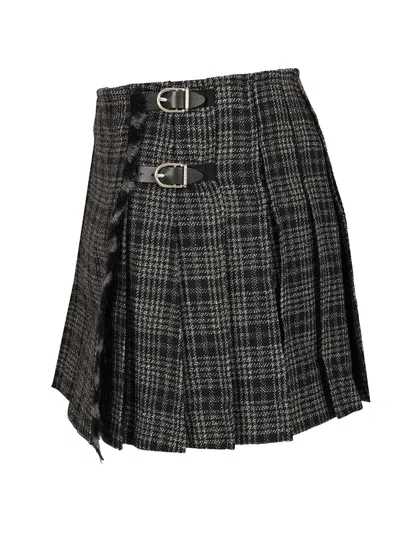 Durazzi Milano Pleated Mini Kilt Skirt Skirts Multicolor In Gray