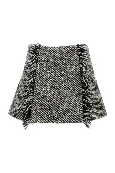 DURAZZI MILANO QUILTED WOOL MINI SKIRT
