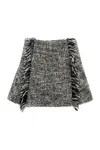 Durazzi Milano Quilted Wool Mini Skirt In Gray
