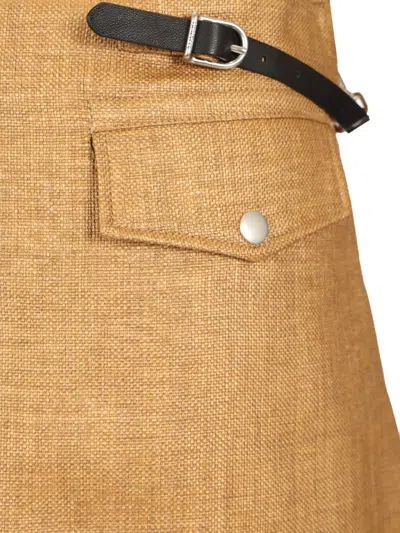 Durazzi Milano Rafia Mini Skirt In Beige