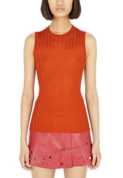 Durazzi Milano Silk Tank Top In Red