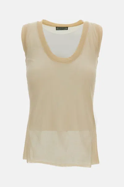 Durazzi Milano See Through Tank Top In Neutral
