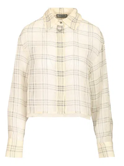 Durazzi Milano Semi-sheer Short Shirt Shirts Multicolor In Neutral