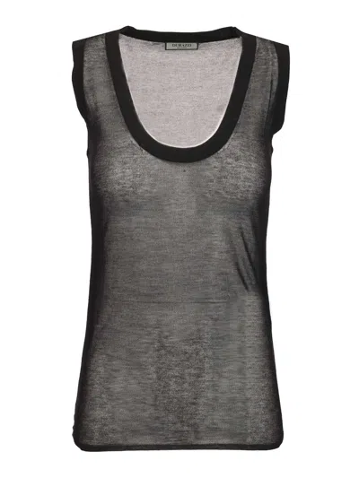 Durazzi Milano Semi-sheer Tank Top Tops Black