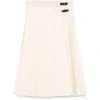 Durazzi Milano Pleated Midi Skirt In Beige