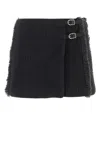 Durazzi Milano Black Stretch Polyester Mini Skirt In Black