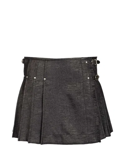 Durazzi Milano Studded Buckle Kilt In Black