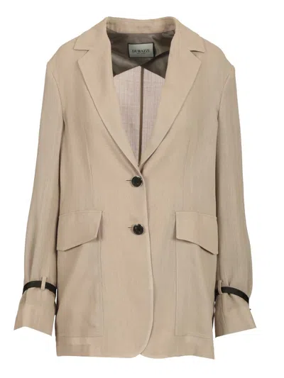 Durazzi Milano Tailored Blazer Jackets Beige In Green
