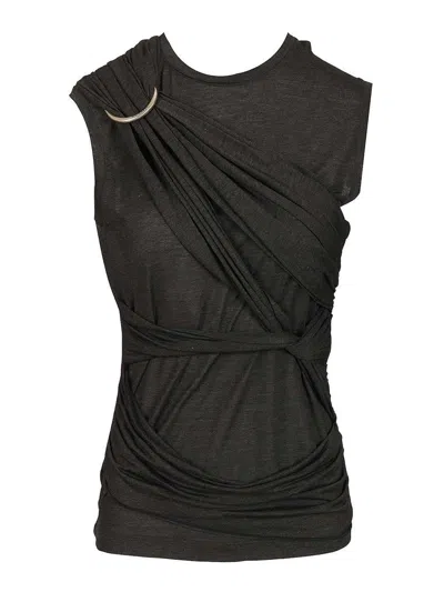 Durazzi Milano Draped Tank Top In Black