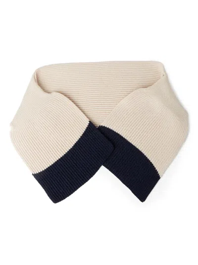 Durazzi Milano Two-tone Ribbed Scarf In Neutral